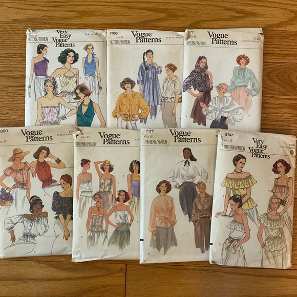 VTG ‘70s Vogue Top/Blouse Patterns Set of 7 - Picture 1 of 11